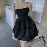 Little Princess Wind Dresses Women's Summer Oceanic French Vintage Relent-Back Suspension Short Skirt