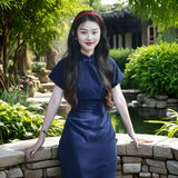 Short-Sleeved Dress New Chinese Style 2025 New National Style Retro Thin Young Temperament Improved Cheongsam Women's Summer