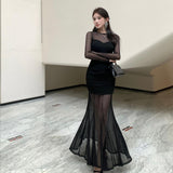 Famous Yuan Yu Sister Style Of Thousands Of Kinds Of Skirt Sexy Net Yarn Fishtail Dress Babes Unique Beautiful Dress Spring
