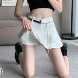 Real Shooting 2025 Denim Skirt Dress Women's French Retro High-Waist Cake Skirt 100-Folded Skirts And Hip Skirts