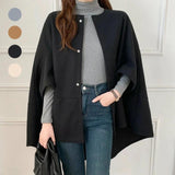 Export Lotte Loose Autumn And Winter Bat Sleeve Coat